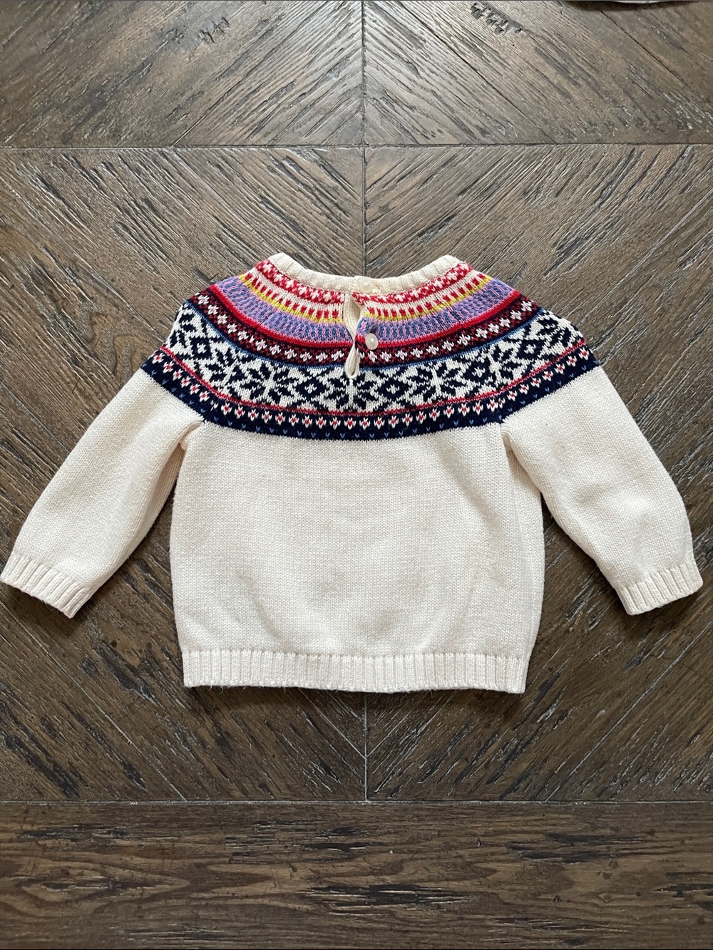 Old Navy Cream Fair Isle Knit Baby Sweater Legging Set 3-6M - Picture 4 of 5